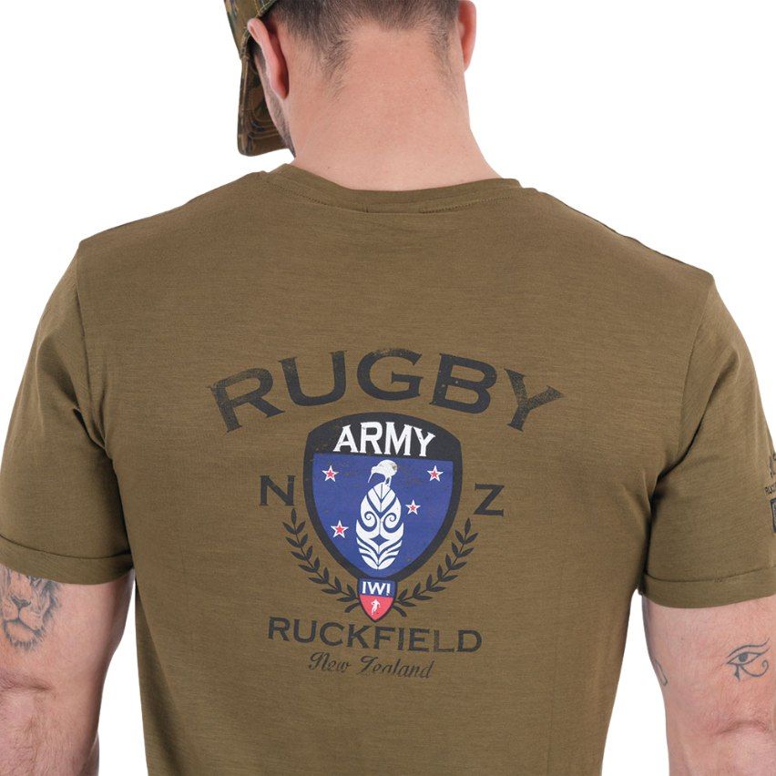 Army Rugby Organic Cotton T-shirt Khaki - Ruckfield