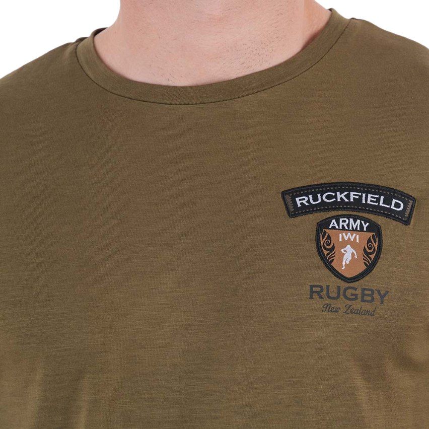 Army Rugby Organic Cotton T-shirt Khaki - Ruckfield