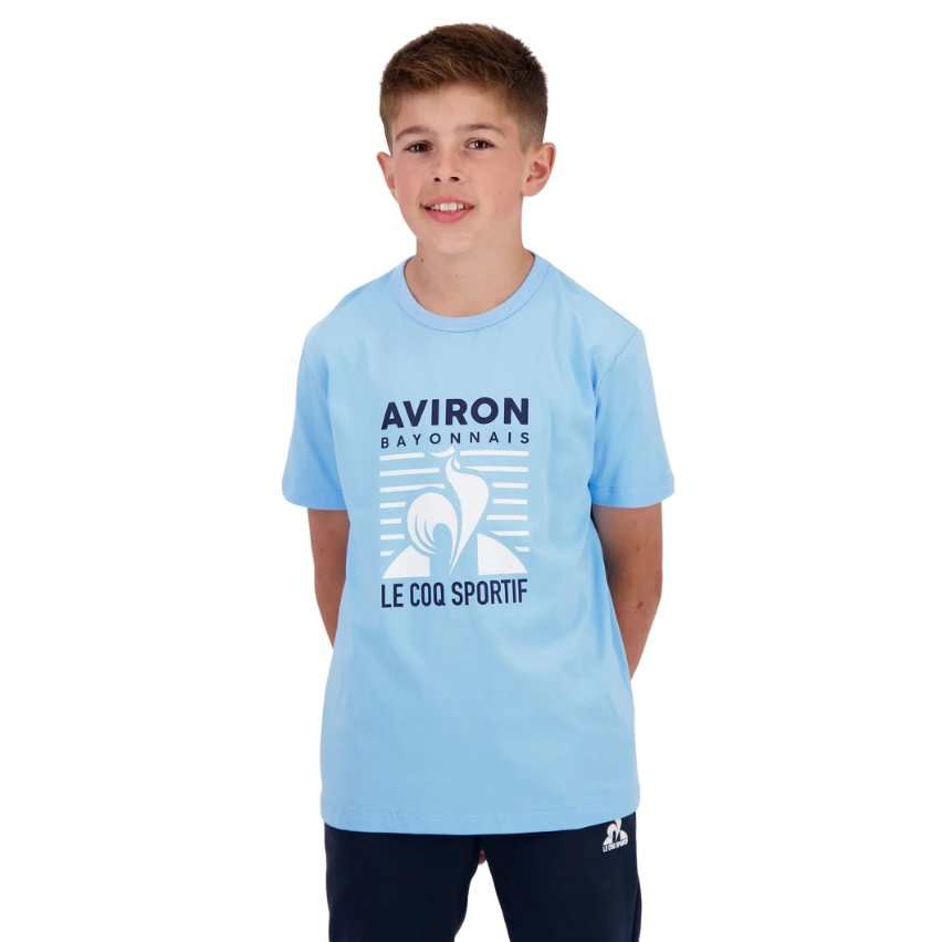 Aviron Bayonnais Kids Rugby T-Shirt Light Blue - Le Coq Sportif