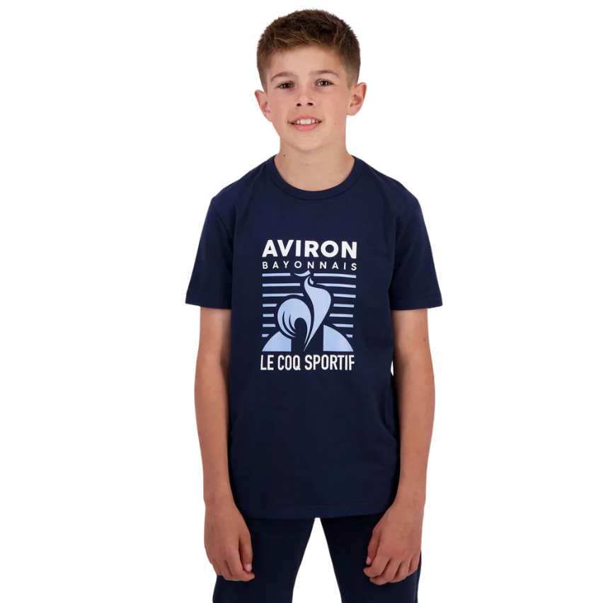 T-shirt Rugby enfant Aviron Bayonnais Bleu Marine -Le Coq Sportif