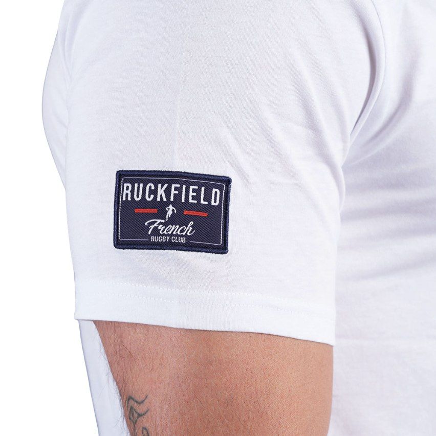 Organic Cotton Rugby V-neck T-shirt White - Ruckfield