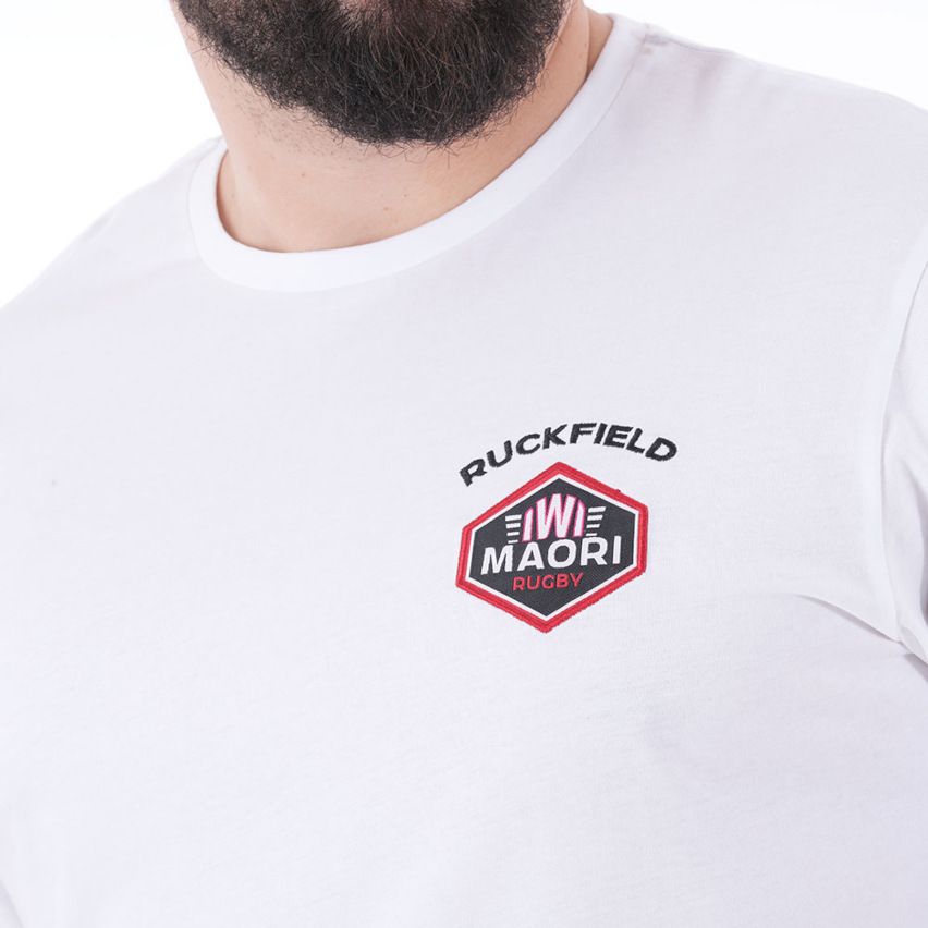 Short-Sleeved Rugby T-Shirt White Maori - Ruckfield