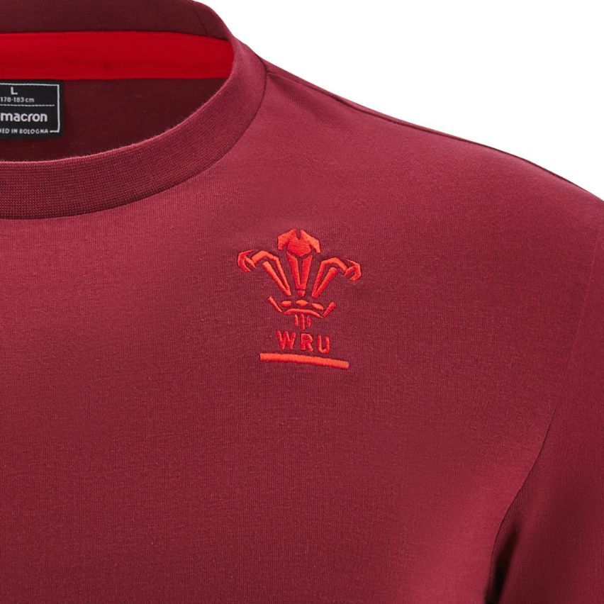 Wales Rugby Travel Cotton T-Shirt 2025/2026 - Macron