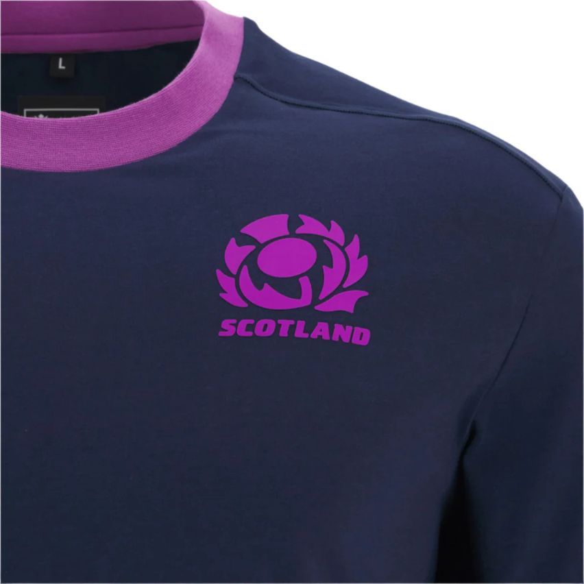 Scotland Rugby Travel T-shirt Navy Blue 2025/2026 - Macron