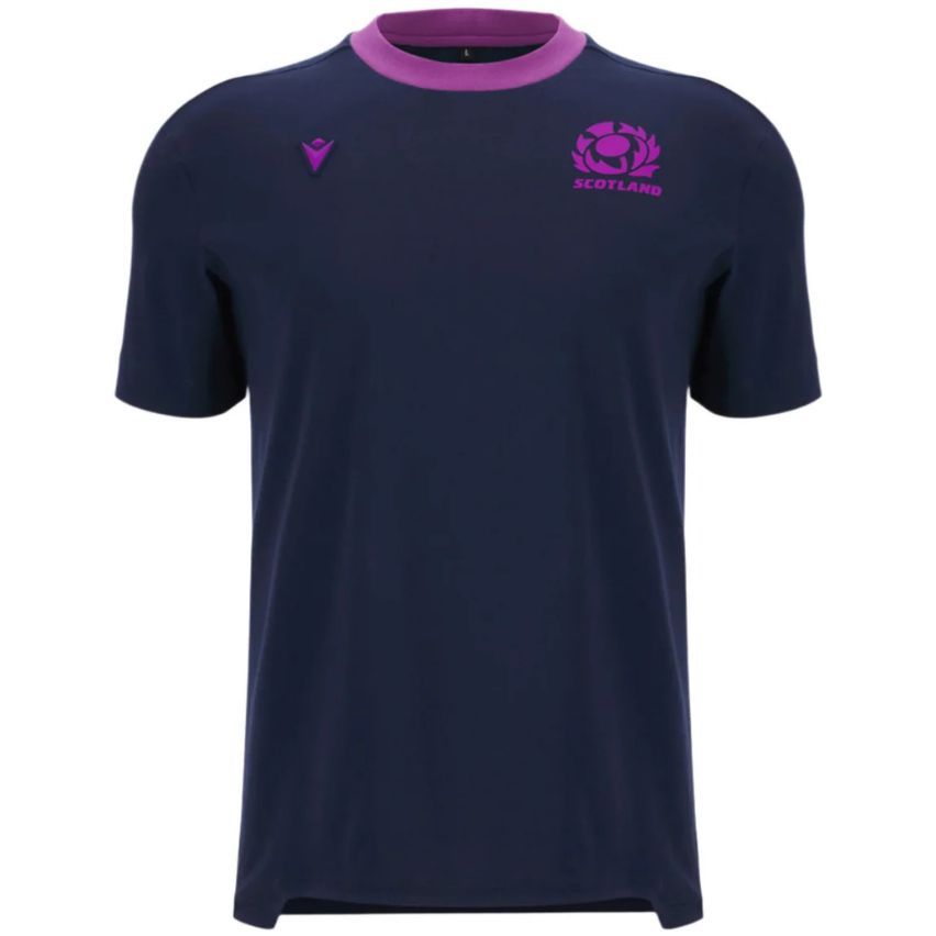 Scotland Rugby Travel T-shirt Navy Blue 2025/2026 - Macron