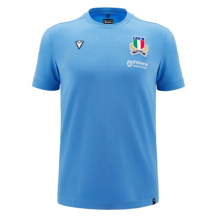 Italy Rugby Travel Cotton T-shirt 24/25 - Macron