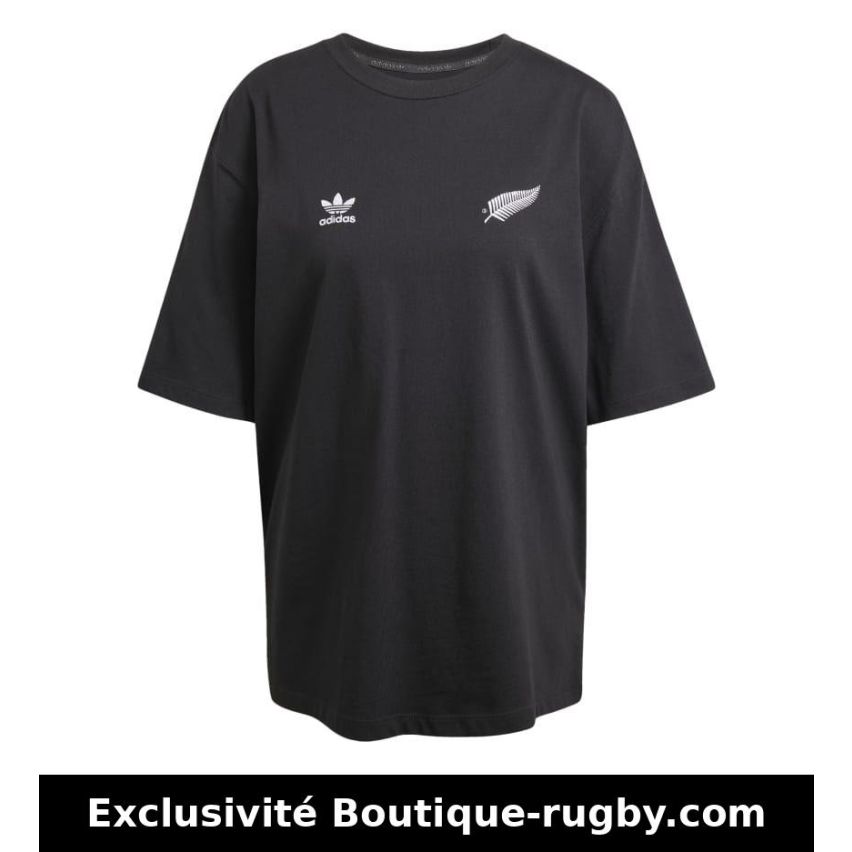 Black Rugby T-Shirt Boyfriend All Blacks Original - Adidas