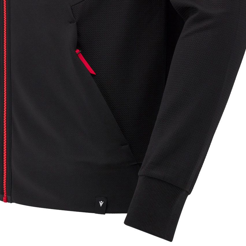 Welsh Rugby Anthem Zip Jacket Black/Red - Macron