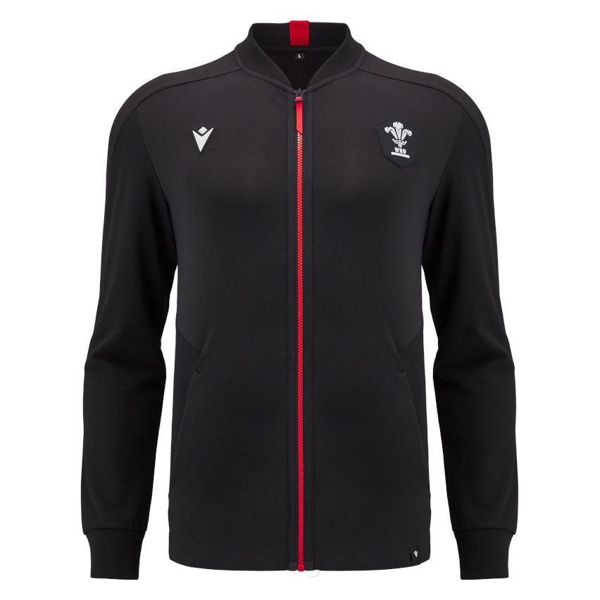 Welsh Rugby Anthem Zip Jacket Black/Red - Macron