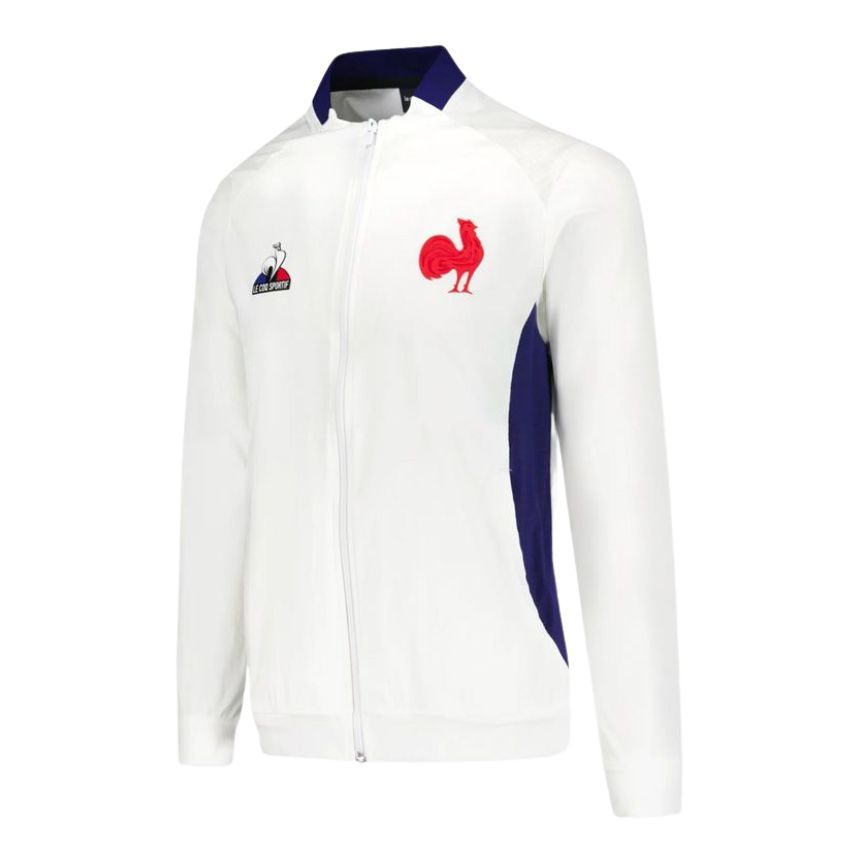 France White Rugby Zip Jacket - Le Coq Sportif
