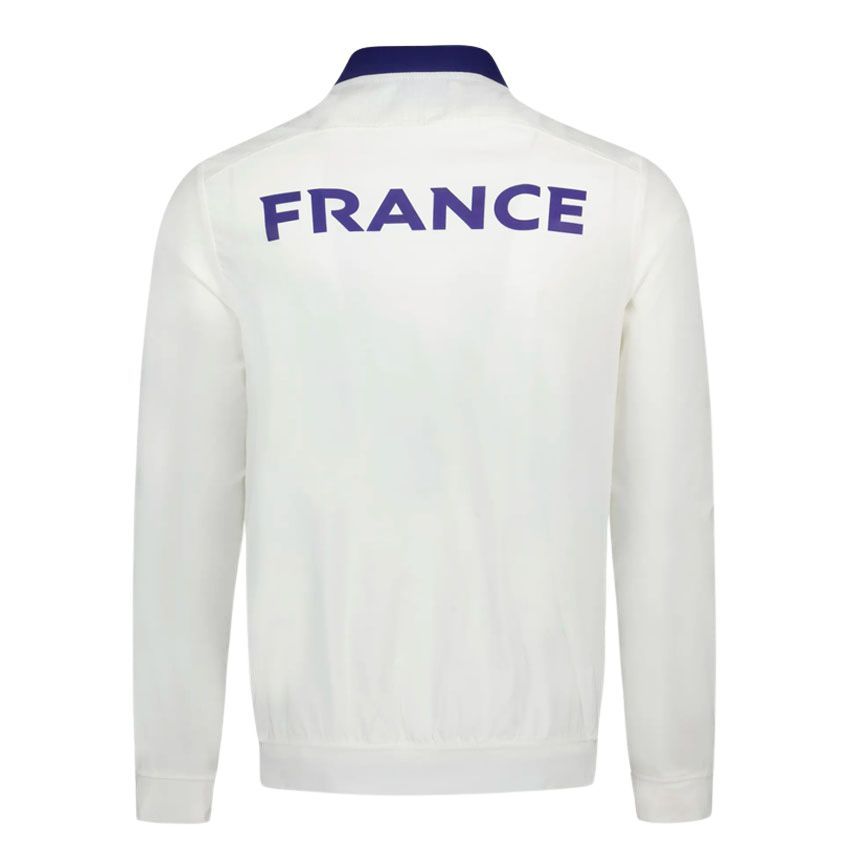 France White Rugby Zip Jacket - Le Coq Sportif