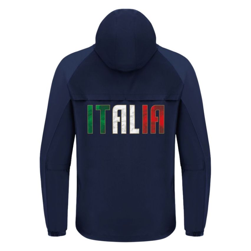 Italy 2025/2026 Waterproof Zipped Rugby Jacket - Macron