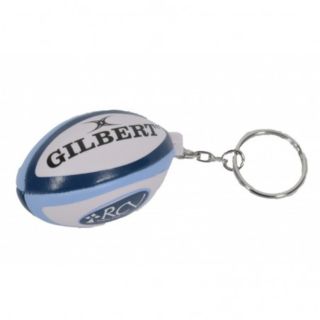 RC Vannes Gilbert blue foam rugby ball keychain with official logo