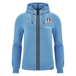 macron イタリア代表 パーカー Sサイズ Rugby Italy Cotton Hoodie Sky Blue 2024/25 - Macron
