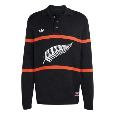 adidas Originals All Blacks black long-sleeve rugby polo