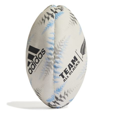 All Blacks Adidas 2023 rugby ball silver fern black background