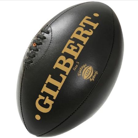 Vintage Black Leather Rugby Ball Mini Size - Gilbert