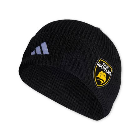 Black Stade Rochelais Adidas beanie embroidered crest technical mesh supporter