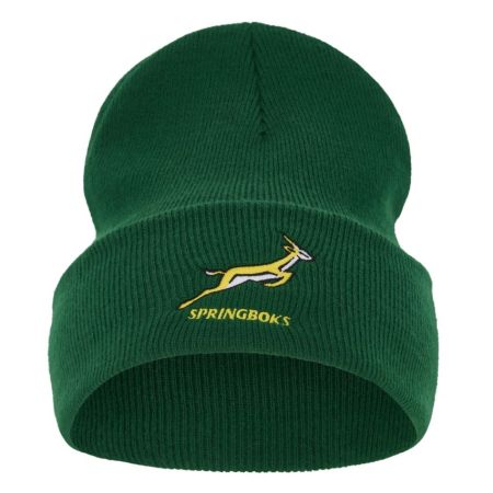 Nike Peak Springboks green beanie with embroidered logo front view