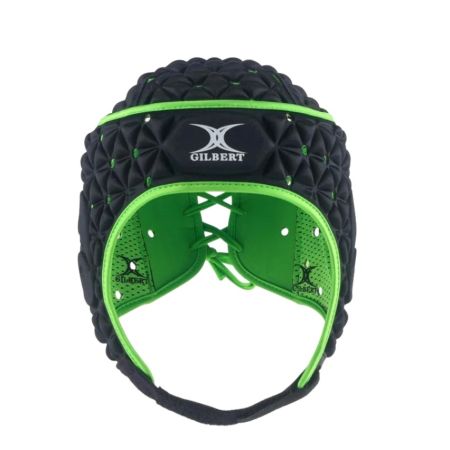 Gilbert Ignite junior rugby helmet black front view
