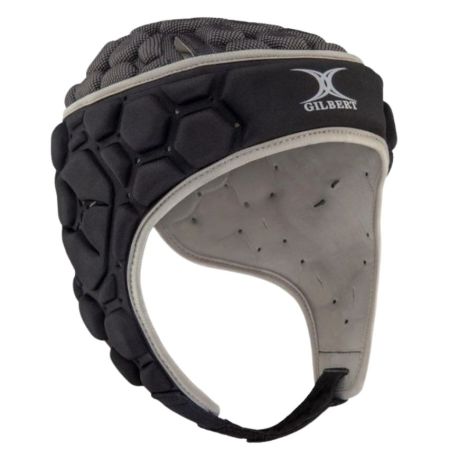 Gilbert XP 250 black child rugby helmet side profile