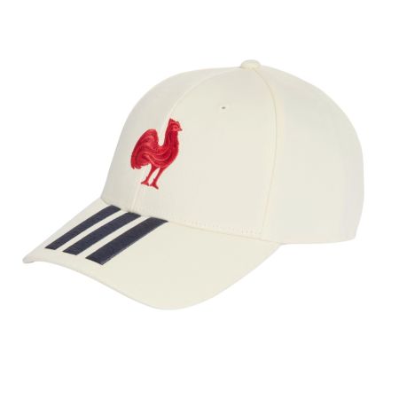 Cream adidas France rugby cap front view embroidered Performance logo