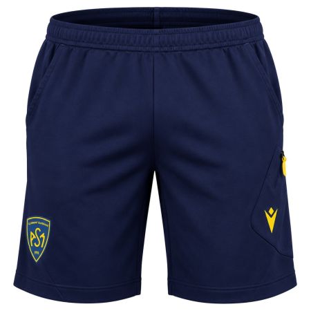 ASM Clermont navy blue rugby shorts Macron front view