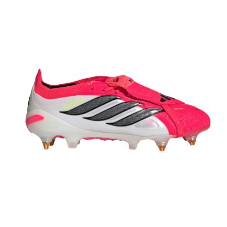 Chaussures rugby Predator Elite SG terrain gras blanche/rouge - adidas