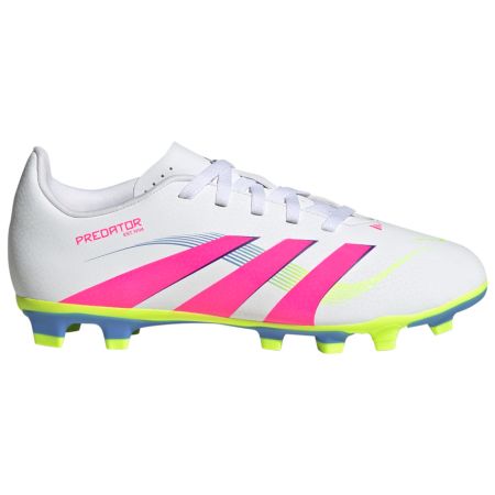 Kids' Predator Club Rugby Boots FG/MG Molded Studs Firm Ground White/Pink/Fluo/Blue - Adidas