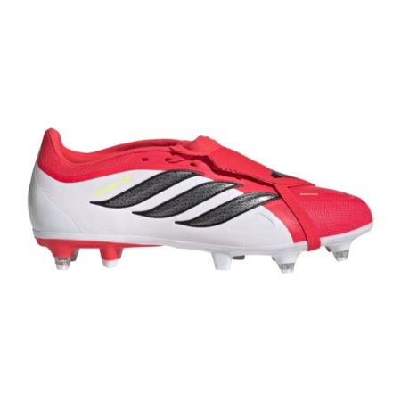 Predator League SG Fold-Over Tongue Hybrid Rugby Boots Soft Ground White/Red - Adidas