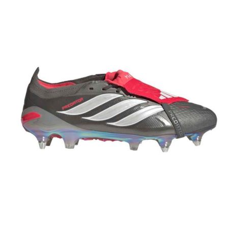 Predator Elite Fold-Over Tongue Hybrid Rugby Boots Soft Ground Steel/Red - Adidas
