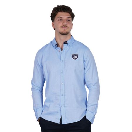 Chemise Rugby French Rugby Club Manches Longues Bleu Clair - Ruckfield