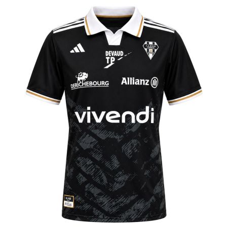 Black CA Brive Corrèze children's rugby shirt Adidas season 26/27