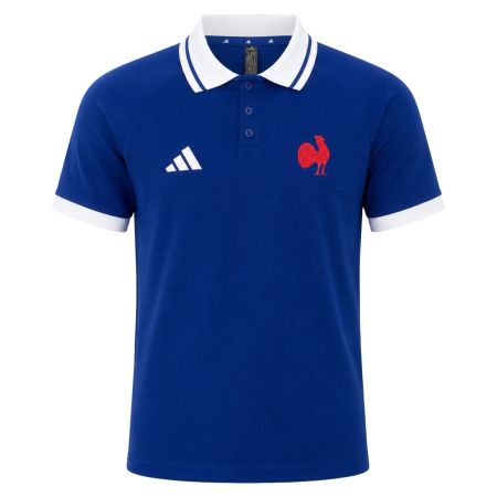 France XV women's Travel Polo Mystery Ink blue Adidas front view