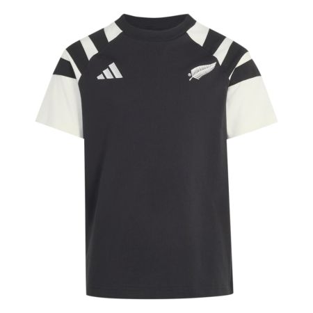 All Blacks kids black t-shirt Adidas front view branding