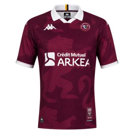UBB home rugby jersey kids 2026-2027 Kappa burgundy with lion motif