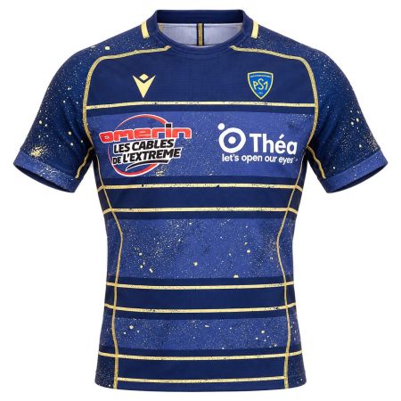 ASM Clermont Europe 2026 Authentic Macron rugby jersey yellow blue front