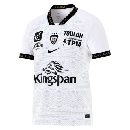 RC Toulon away rugby jersey 2026-2027 Nike white Mediterranean jacquard pattern
