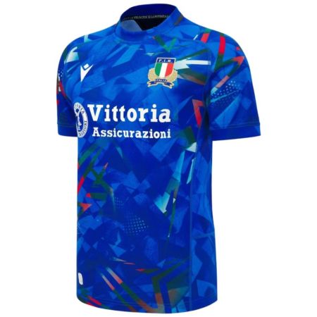 Italy rugby home jersey 2026-2027 azzurro blue Macron front