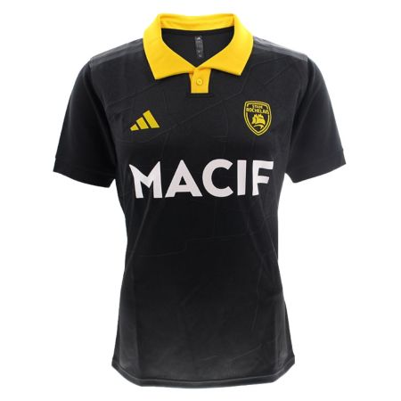 Black home Stade Rochelais 2025/2026 Adidas jersey yellow collar