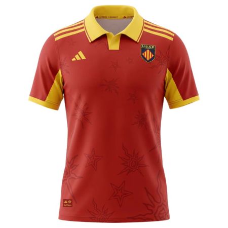 USAP away rugby jersey 2026-2027 Adidas blood and gold front view