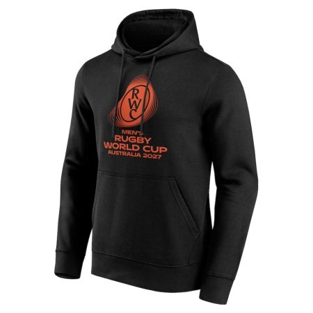 Black hoodie sweatshirt RWC2027 Rugby World Cup Australia 2027 logo front