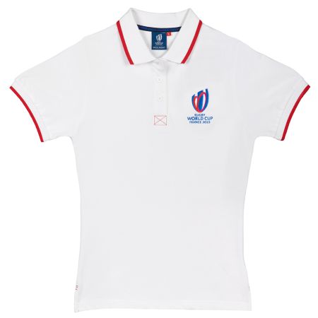 Ladies Rugby Polo Shirt World Cup France 2023 White - Sportfolio
