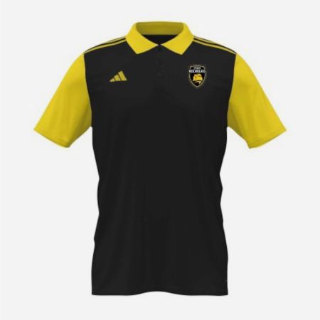 Yellow Stade Rochelais Adidas polo fitted cut embroidered logos
