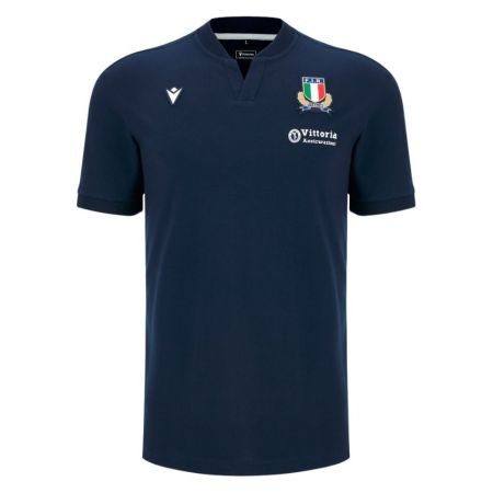 Italy Rugby Athleisure Travel Polo 2026-27 Macron Blue