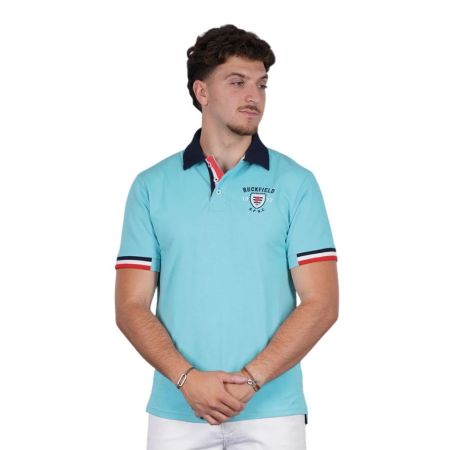 Polo Rugby French Rugby Club Manches Courtes Bleu Turquoise - Ruckfield