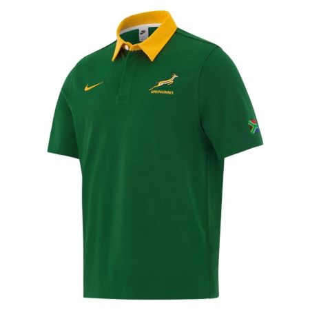 Springboks Nike Rugby Polo Cotton Green Gold Short Sleeves