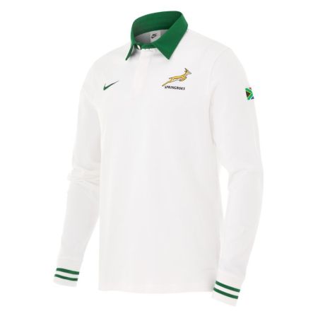 Polo Rugby manches longues Springboks Afrique du Sud Blanc - Nike