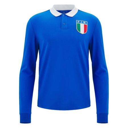 Italy 2025/2026 Long Sleeve Rugby Polo Shirt - Macron