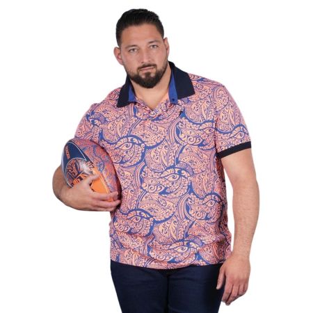 Polo Rugby Maori Rugby Manches Courtes Orange Vif - Ruckfield